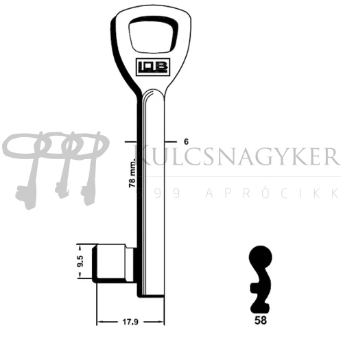LOB 58 készkulcs