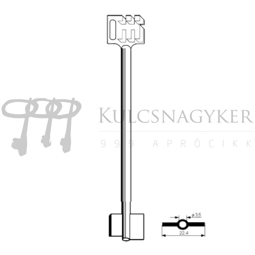 MAUER 88801/0001 164mm páncélszekrény nyerskulcs