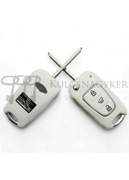 HYUNDAI BICSKAKULCS 3 gombos (Tojás fehér)