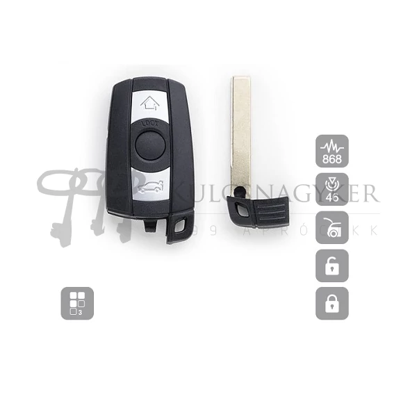 Kép 1/2 - BMW SERIES 1,3,5,6,X1,X5,X6,Z4 3 GOMBOS CAS3 868MHZ HU131RS05 (SILCA)