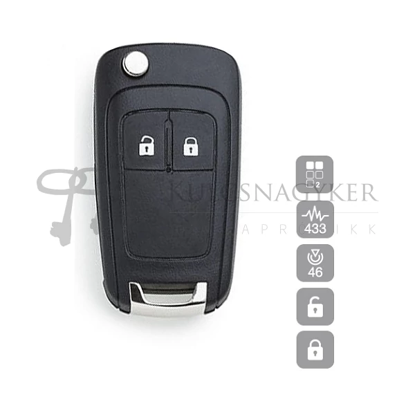 Kép 1/2 - OPEL TÁV Corsa-D MERIVA-B 433MHZ ID46 PCF7941