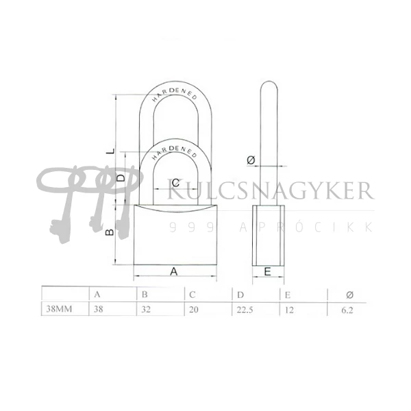 Kép 2/2 - LAKAT MASTERLOCK 410 KARED 34F234 ÉRINTÉSVÉDELMI
