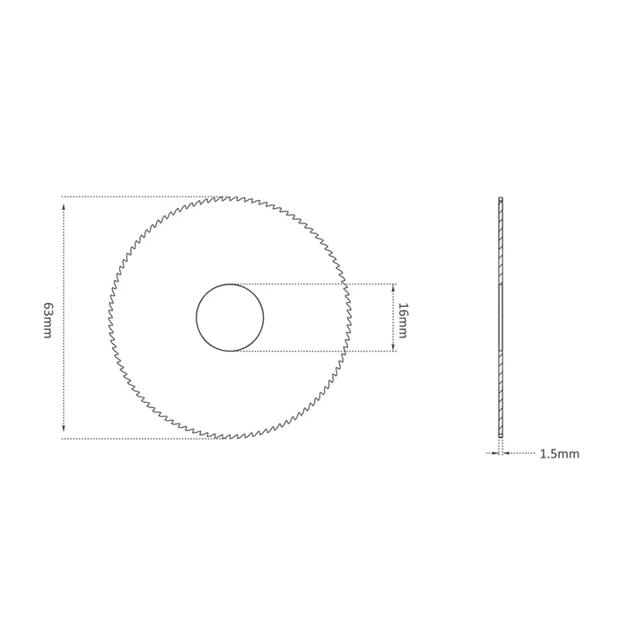 Marótárcsa 63x1,5x16 KEYLINE HSSG32 Z80