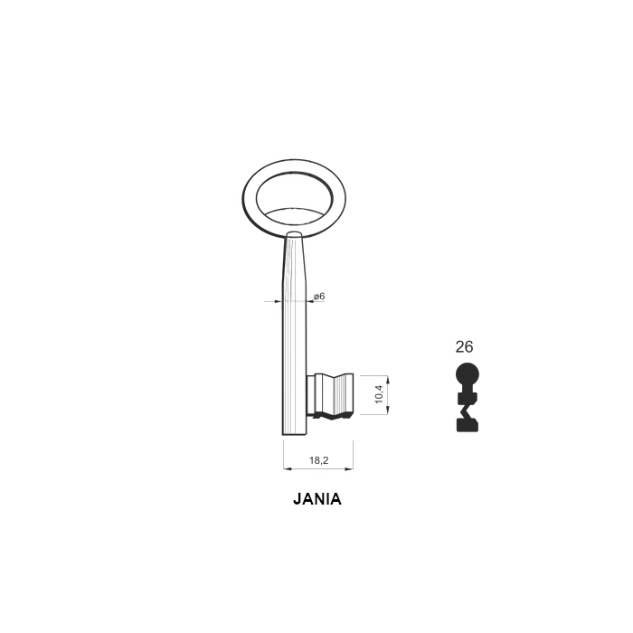 JANIA 26-os készkulcs