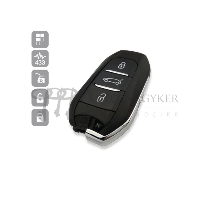 CITROEN C4,PICASSO, DS5, 3 gombos 433MHz PCF7945 ID46 KEYLESS