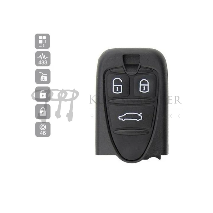 ALFA ROMEO 3 GOMBOS 159 KOMPLETT KULCS 433MHZ ID46 PCF7341