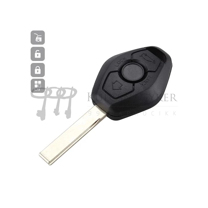 BMW komplett kulcs 3 gombos (HU92) EWS PCF7935 434 MHZ