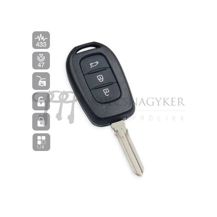 DACIA 3 gombos bicskakulcs 7961M 4A MEGANE, CAPTUR,KADJAR,SYMBOL 2012-2016 GYÁRI!!!