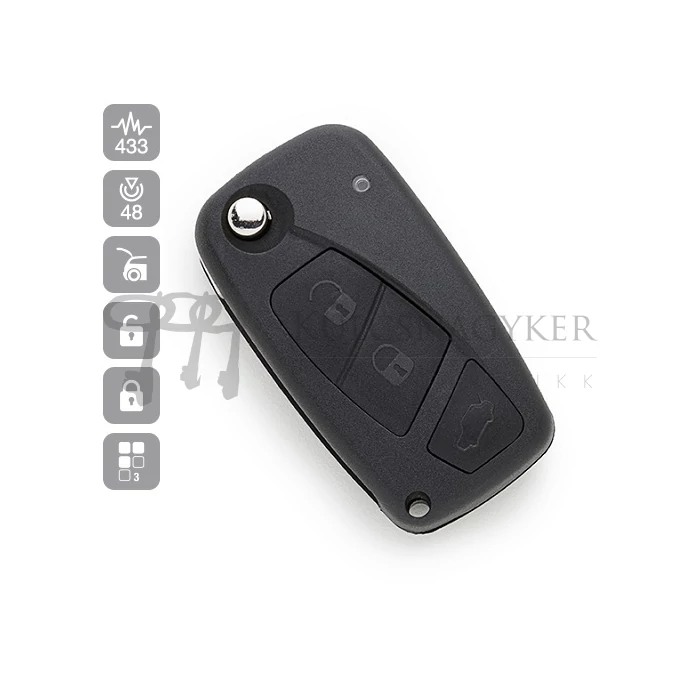 FIAT 3 gombos BICSKAKULCS (SIP22) 433MHZ ID48