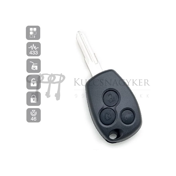 RENAULT KANGOO,TWINGO, DACIA DUSTER,LOGAN,SANDERO 3 GOMBOS ID46 PCF7946 VAC102AR01 (SILCA)