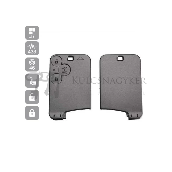 RENAULT LAGUNA KÁRTYA 3 gombos LOCK + A KOMPLETT