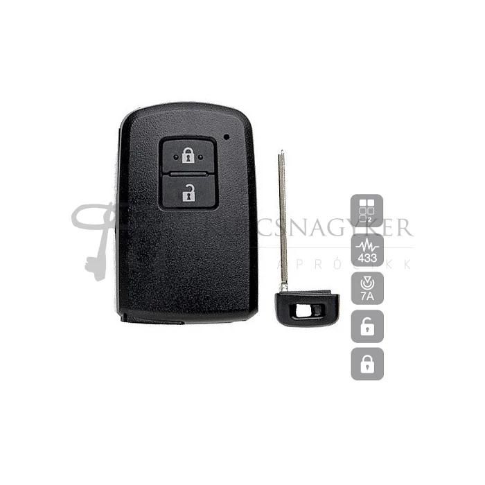 TOYOTA AURIS, YARIS, KEYLESS GO 2 GOMBOS 433 MHZ ID7A TOY52P18 (SILCA)