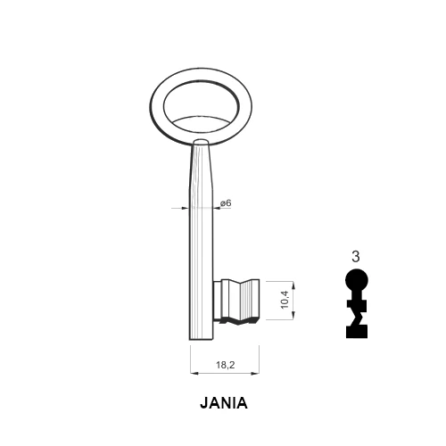JANIA 03-as készkulcs