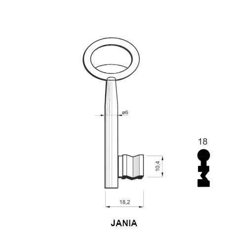 JANIA 18-as készkulcs