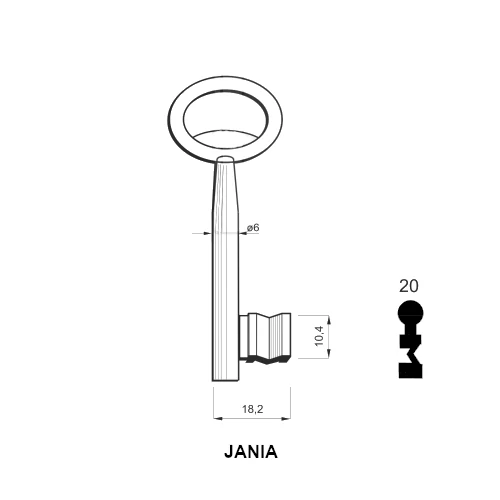 JANIA 20-as készkulcs