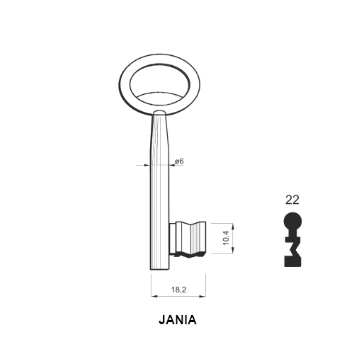JANIA 22-es készkulcs