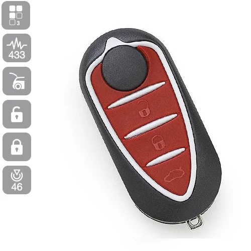 ALFA ROMEO MITO, GIULIETTA 3 GOMBOS BICSKAKULCS ID46 ALL IN ONE DELPI-MARELLI SIP22AR34