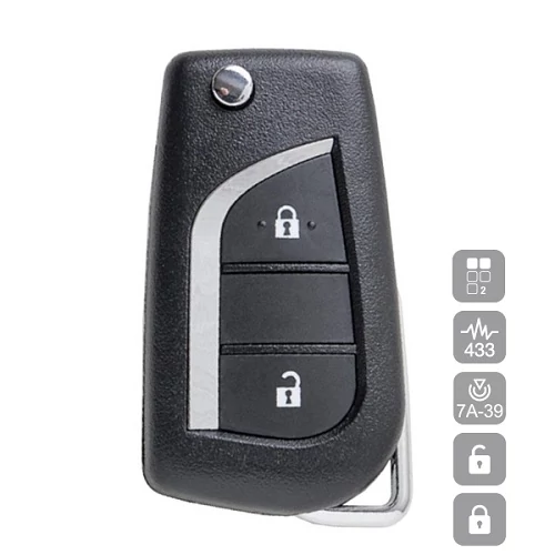 CITROEN C1, PEUGEOT 108, TOYOTA AYGO, 2 GOMBOS BICSKA 433MHZ ID7A TOY49R25 (SILCA)