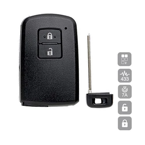TOYOTA AURIS, YARIS, KEYLESS GO 2 GOMBOS 433 MHZ ID7A TOY52P18 (SILCA)