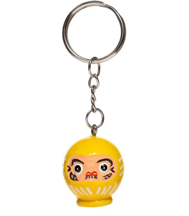 Kulcstartó - Daruma baba sárga